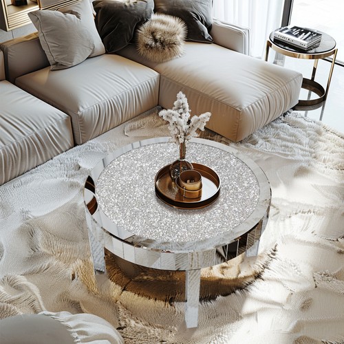 80cm round silver - 80cm, mirrored