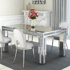 Silver Mirrored Dining Table