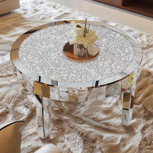 Round mirrored crushed - crushed, diamond