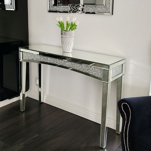 Silver mirrored console - silver,