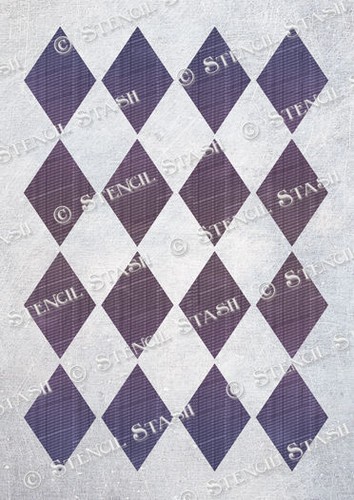 Harlequin pattern stencil - stencil, 4